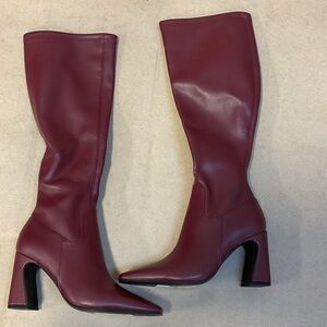 INC International Concepts Burgundy Heeled Boots